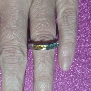 RAINBOW Cubic Zirconia Silver Eternity Band